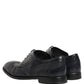 Blue Leather Derby Wingtip Formal Shoes
