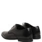 Black Leather Men Derby Dress Formal Shoes