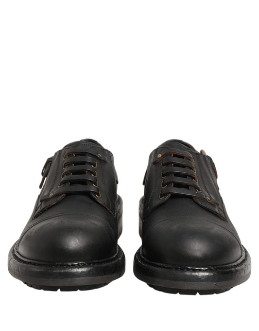 Dress Black Leather Lace Up Derby Men Shoes