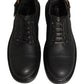 Dress Black Leather Lace Up Derby Men Shoes
