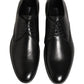Dress Black Leather Lace Up Derby Men Shoes