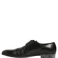 Dress Black Leather Lace Up Derby Shoes