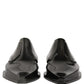 Dress Shiny Black Slip On Plastic Dress Shoes