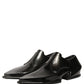 Dress Shiny Black Slip On Plastic Dress Shoes