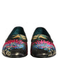 Black Jacquard Floral Loafers Men Dress Shoes