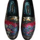 Black Jacquard Floral Loafers Men Dress Shoes
