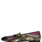 Black Jacquard Floral Loafers Men Dress Shoes