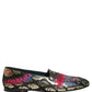 Black Jacquard Floral Loafers Men Dress Shoes
