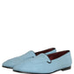 Blue Woven Men Slip On Dress Loafers Shoes