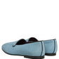 Blue Woven Men Slip On Dress Loafers Shoes
