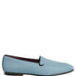 Blue Woven Men Slip On Dress Loafers Shoes