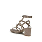 Beige Calf Leather Bos Taurus Strap-On Sandals