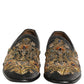 Black Velvet Embellished Dress Loafers Shoes