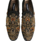 Black Velvet Embellished Dress Loafers Shoes