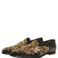 Black Velvet Embellished Dress Loafers Shoes