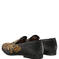 Black Velvet Embellished Dress Loafers Shoes