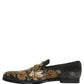 Black Velvet Embellished Dress Loafers Shoes