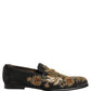 Black Velvet Embellished Dress Loafers Shoes