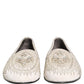 White Satin Embellished Dress Loafers Shoes