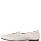 White Satin Embellished Dress Loafers Shoes