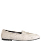 White Satin Embellished Dress Loafers Shoes