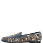 Blue Velvet Embellished Dress Loafers Shoes
