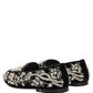 Black Velvet Embellished Dress Loafers Shoes