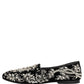 Black Velvet Embellished Dress Loafers Shoes