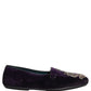 Purple Velvet Crown Embroidery Loafers Shoes