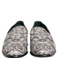 White Sequined Formal Slip On Loafers Shoes