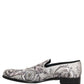 White Sequined Formal Slip On Loafers Shoes