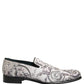 White Sequined Formal Slip On Loafers Shoes