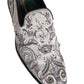 White Sequined Formal Slip On Loafers Shoes