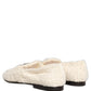 White Fur Shearling Men Dress Loafers Shoes