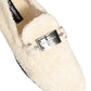 White Fur Shearling Men Dress Loafers Shoes