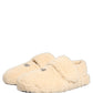 Beige Faux Fur Flats Men Slides Sandals Shoes