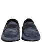 Blue Suede Leather Loafers Moccasins Shoes