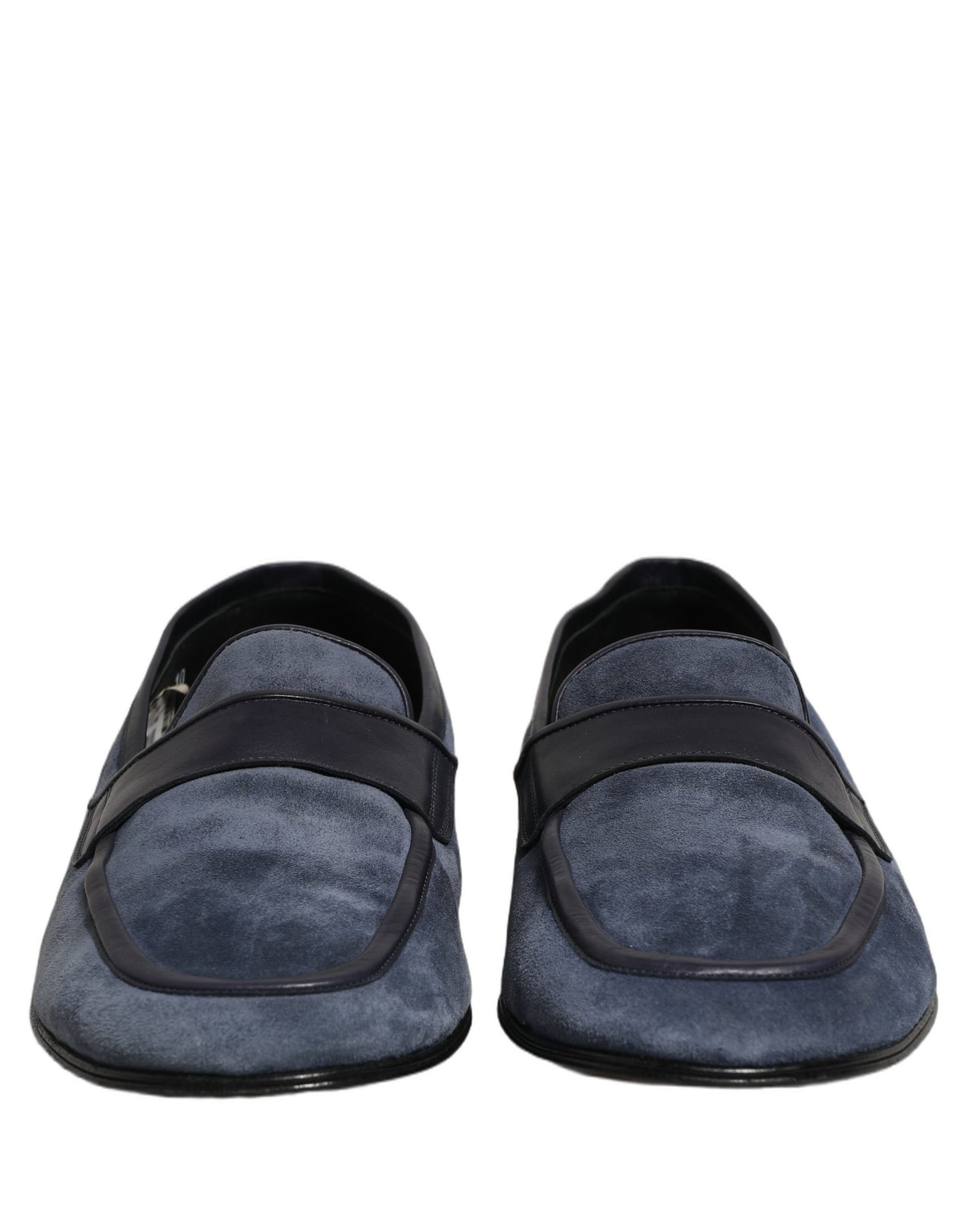 Blue Suede Leather Loafers Moccasins Shoes