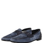 Blue Suede Leather Loafers Moccasins Shoes