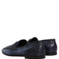 Blue Suede Leather Loafers Moccasins Shoes