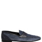 Blue Suede Leather Loafers Moccasins Shoes