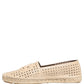 Beige Leather Cutout Logo Espadrilles Shoes