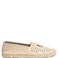 Beige Leather Cutout Logo Espadrilles Shoes