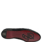 Black Woven Raffia Slip On Loafers Shoes