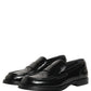 Black Leather Formal Men Dress Loafers Shoes