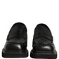 Black Calfskin Leather Men Dress Loafer Shoes