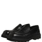 Black Calfskin Leather Men Dress Loafer Shoes