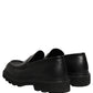 Black Calfskin Leather Men Dress Loafer Shoes