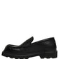 Black Calfskin Leather Men Dress Loafer Shoes