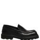 Black Calfskin Leather Men Dress Loafer Shoes